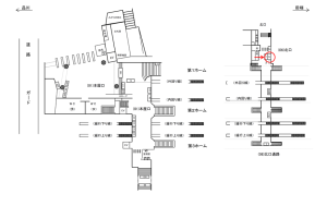 JR／代々木駅／北口／№3駅看板・駅広告、位置図