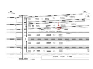 JR／千葉駅／７番線壁面／№5駅看板・駅広告、位置図