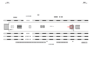 JR／駒込駅／ホーム階段／№13駅看板・駅広告、位置図