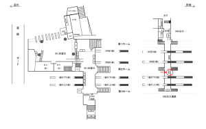 JR／代々木駅／北口通路／№73駅看板・駅広告、位置図