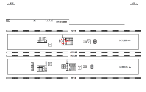 JR／西日暮里駅／北行ホーム／№32駅看板・駅広告、位置図