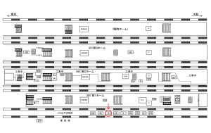 JR／品川駅／山手内回前／№19駅看板・駅広告、位置図