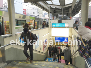 JR／駒込駅／ホーム階段／№13駅看板・駅広告、写真1