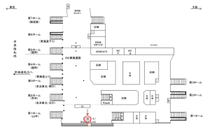 JR／品川駅／乗換通路（横浜方）／№50駅看板・駅広告、位置図