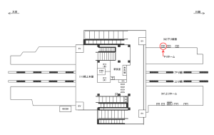 JR／指扇駅／下り線側／№2駅看板・駅広告、位置図
