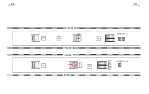 JR／御徒町駅／南行ホーム／№16駅看板・駅広告、位置図