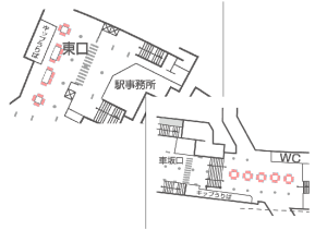 東京メトロ／上野駅／MCV 単駅1monthスポットパッケージ 上野№1駅デジタルサイネージ・駅広告、位置図