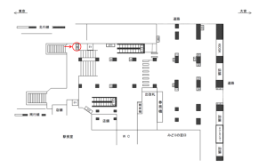JR／御徒町駅／本屋口／№90駅看板・駅広告、位置図