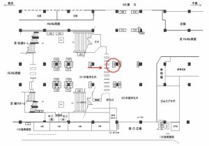 JR／稲毛駅／本屋改札口№S01（デジタルサイネージ稲毛駅改札正面）№01駅デジタルサイネージ・駅広告、位置図
