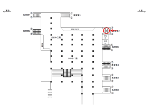 JR／上野駅／中二階／№44駅看板・駅広告、位置図