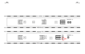 JR／御徒町駅／南行ホーム／№4駅看板・駅広告、位置図