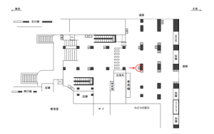 JR／御徒町駅／本屋口／№14駅看板・駅広告、位置図