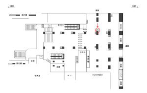 JR／御徒町駅／本屋口／№11駅看板・駅広告、位置図