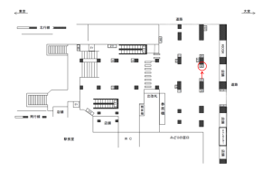 JR／御徒町駅／本屋口／№22駅看板・駅広告、位置図