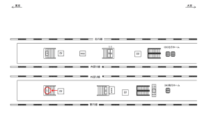 JR／御徒町駅／南行ホーム／№17駅看板・駅広告、位置図