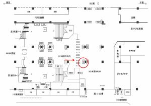 JR／稲毛駅／本屋改札口№S02（デジタルサイネージ稲毛駅改札正面）№02駅デジタルサイネージ・駅広告、位置図