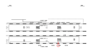 JR／武蔵小金井駅／高架上り線前／№105駅看板・駅広告、位置図