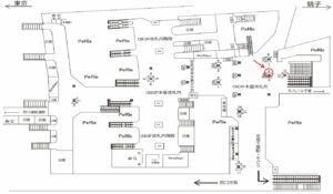 JR／千葉駅／3Ｆ本屋改札外／№6駅看板・駅広告、位置図