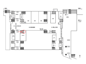 JR／大船駅／北口改札内／№4駅看板・駅広告、位置図