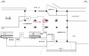 JR／西千葉駅／デジタルサイネージ改札外／№01駅デジタルサイネージ・駅広告、位置図