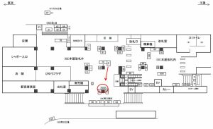 JR／本八幡駅／デジタルサイネージ南口階段前№Ｓ01№01駅デジタルサイネージ・駅広告、位置図
