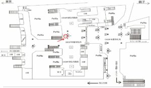 JR／千葉駅／3Ｆ本屋改札内／№3駅看板・駅広告、位置図