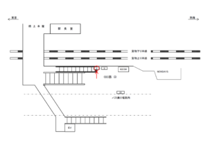 JR／大船駅／西口／№4駅看板・駅広告、位置図