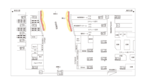 JR／品川駅／J・ADビジョン 品川駅自由通路セット 1週間№1駅デジタルサイネージ・駅広告、位置図