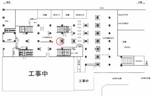JR／船橋駅／デジタルサイネージ本屋改札内№Ｓ01№01駅デジタルサイネージ・駅広告、位置図