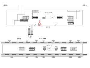 りんかい線／天王洲アイル駅／コンコース／№2駅看板・駅広告、位置図