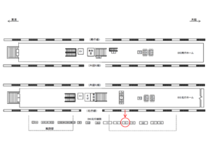 JR／浜松町駅／北行線側／№13駅看板・駅広告、位置図