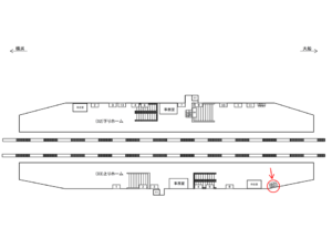 JR／新杉田駅／上りホーム№B01№01駅看板・駅広告、位置図