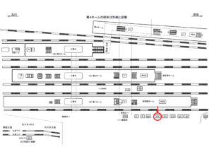 JR／新宿駅／1番線前／№322駅看板・駅広告、位置図