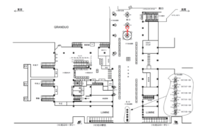 JR／立川駅／自由通路／№163駅看板・駅広告、位置図