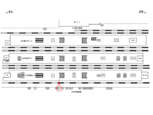 JR／三鷹駅／快速線前／№11駅看板・駅広告、位置図