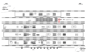 JR／立川駅／中央下りホーム前／№153駅看板・駅広告、位置図