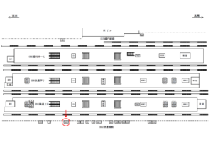 JR／三鷹駅／快速線前／№342駅看板・駅広告、位置図