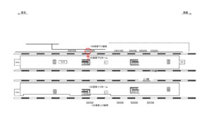 JR／武蔵小金井駅／高架下り線前／№103駅看板・駅広告、位置図