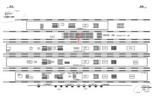 JR／立川駅／中央下りホーム前／№121駅看板・駅広告、位置図