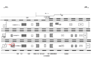 JR／三鷹駅／快速上り／№3駅看板・駅広告、位置図