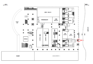JR／新宿駅／新南口改札外／№2駅看板・駅広告、位置図