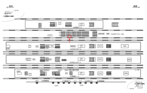 JR／立川駅／中央下りホーム前／№115駅看板・駅広告、位置図