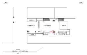 JR／国立駅／本屋改札口／№4駅看板・駅広告、位置図