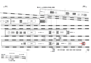 JR／新宿駅／第1ホーム／№5駅看板・駅広告、位置図