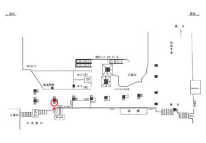 JR／新宿駅／アルプス広場／№48駅看板・駅広告、位置図