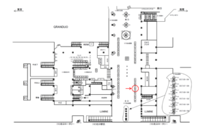 JR／立川駅／自由通路／№65駅看板・駅広告、位置図
