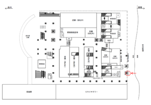 JR／新宿駅／新南口改札外／№6駅看板・駅広告、位置図