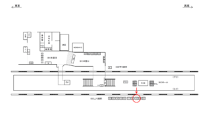 JR／日野駅／上り線前／№19駅看板・駅広告、位置図