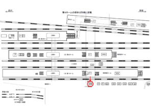 JR／新宿駅／1番線前／№354駅看板・駅広告、位置図