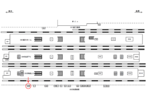 JR／三鷹駅／快速線前／№340駅看板・駅広告、位置図